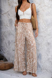 Tile Print Wide-Leg Pants