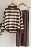 Striped Sweater and Skirt Set