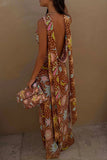 Long-Sleeve Printed Maxi Dress