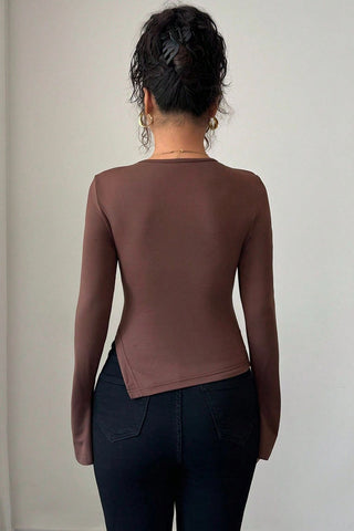 Keyhole Detail Bell Sleeve Blouse