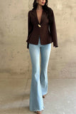 Single-Button Peplum Blazer