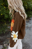 Big Flower V Neck Sweater