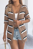 Striped Open-Front Cardigan
