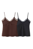 Lace Trim V-Neck Cami Top