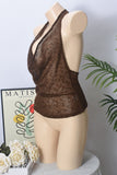 Sequin Draped Halter Tank Top