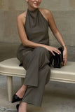 Asymmetrical Draped Top and Pants Set