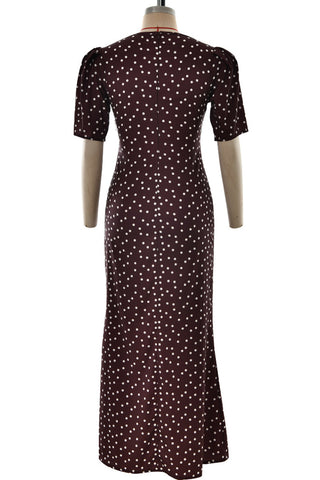 Polka Dot Maxi Dress with Lace Detail
