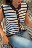 Button-Up Striped Sweater Vest