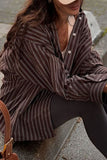 Pinstripe Button-Up Blouse