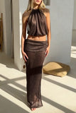 Halter Top and Maxi Skirt Set