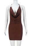 Deep Plunge Mini Dress