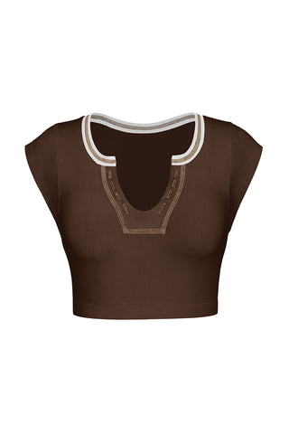 Stylish Scoop Neck Crop Top