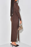 Twist Front Long Sleeve Maxi Dress