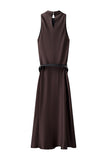 Belted Sleeveless Casual Dress