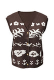 Floral Button-Front Sweater Vest