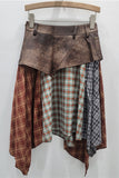 Asymmetrical Patchwork Midi Skirt