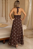 Dot Pattern Halter Casual Dress