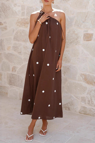 Polka Dot Sleeveless Casual Dress