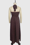 Polka Dot Halter Casual Dress