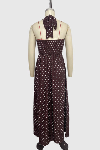 Polka Dot Halter Casual Dress