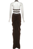 Elegant Halter Skirt Set