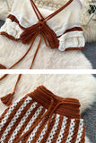 Boho Tassel Crochet Skirt Set