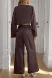 Long-Sleeve Drawstring Pants Set