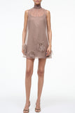 Feather-Embellished Sleeveless Dress
