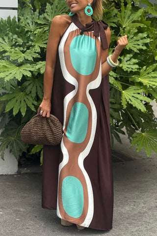 Abstract Print Maxi Dress