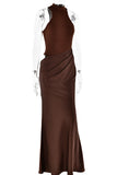 Elegant High-Neck Evening Gown