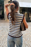 Button-Up Striped Sweater Vest