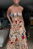 Strapless Geometric Maxi Dress