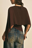 Draped Top with Asymmetric Sleeves