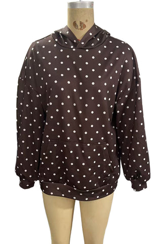 Polka Dot Hooded Sweatshirt