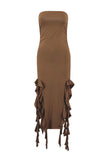 Strapless Ruched Vacation Dress