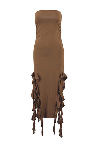 Strapless Ruched Vacation Dress