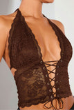 Lace-Up Halter Tank Top