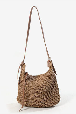 Handwoven Straw Tote with Adjustable Strap