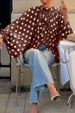 Polka Dot Blouse with Flowing Sleeves