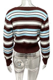 Striped Button-Front Cardigan