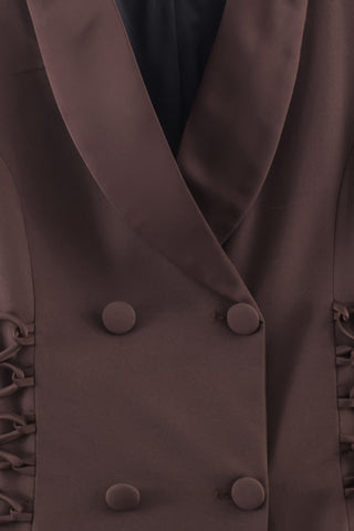 Double-Breasted Corset Detail Blazer
