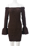 Textured Off-Shoulder Mini Dress