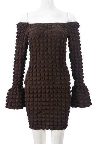 Textured Off-Shoulder Mini Dress