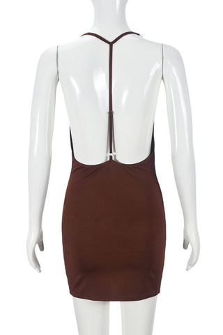 Deep Plunge Mini Dress
