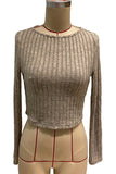 Ribbed Skirt Set with Long Sleeve Top