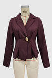 Single-Button Peplum Blazer