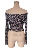 Off-Shoulder Leopard Print T-Shirt