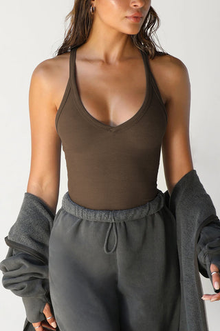 Racerback Ribbed Tank Top