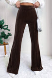 High-Waisted Flared-Leg Casual Pants