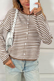 Striped Button-Front Cardigan